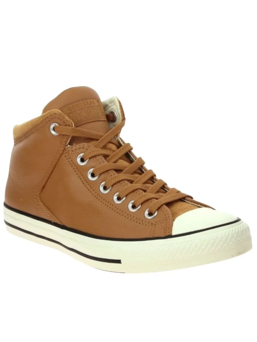 Converse All Star Mid High Top Brown Tan Real Leather Men's Size 12 - Picture 1 of 12